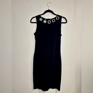 Chic Black Dress with Silver Accents